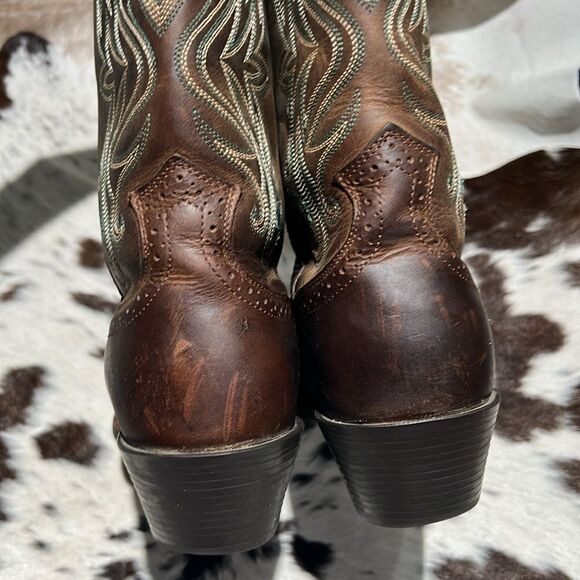 Ariat 15834 Legend Square Toe Brown Pull On Leather Cowboy Boots - 9B A22 - Picture 8 of 12